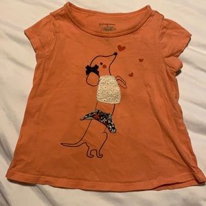 2/$10 first impressions orange dachshund shirt